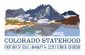 USPS, Colorado Statehood Stamp cancel Colorado Statehood Cancel, USPS